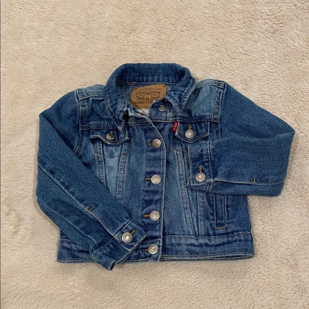 Levi’s Toddler Classic Denim Trucker Jacket Blue Red Tab Size 3T